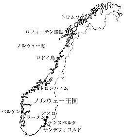 ノルウェー訪問地地図