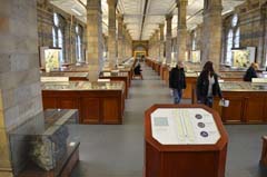 ロンドン自然史博物館鉱物展示室